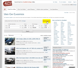 Advanced Search for Used Listings